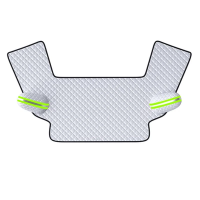 Shield Front Windshield Antifreeze Cover: Car snow shield - three-window-snow-shield-with-earmuffs-large-size-green