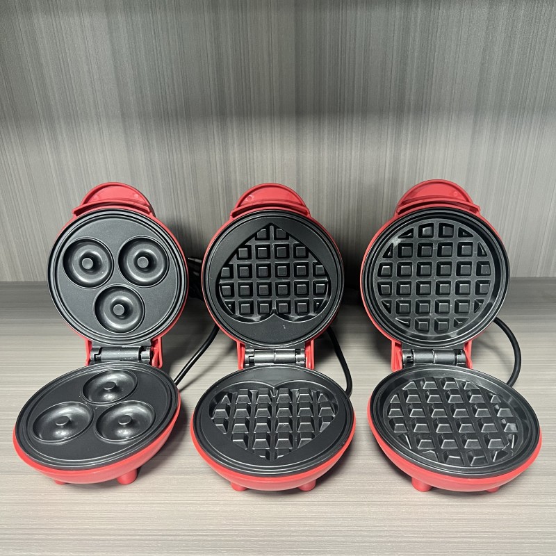 Portátil para el hogar máquina de gofres mini máquina de desayuno mini máquina de gofres amor redondo sándwich máquina de desayuno