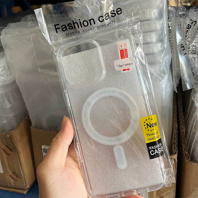 Funda magnética Magsafe para teléfono, compatible con Apple 17 Pro, acrílico transparente, 13 Pro, todo incluido, iPhone 16e