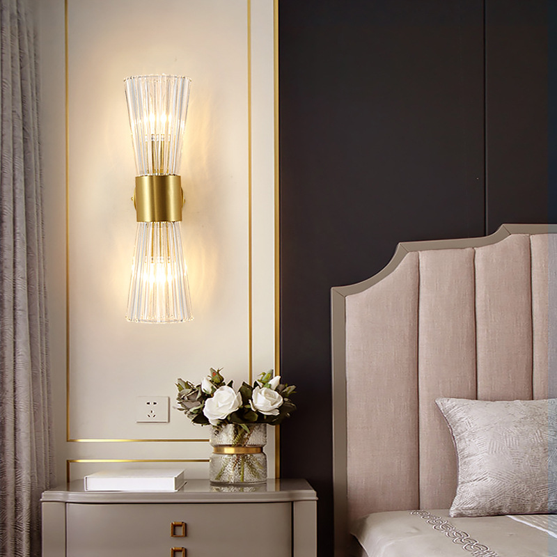 Light Luxury Crystal Background Wall Lamp,Creative Personality Wall Lamp,Bedroom Bedside Mural Lamp,Nordic Modern Simple Wall Lamp