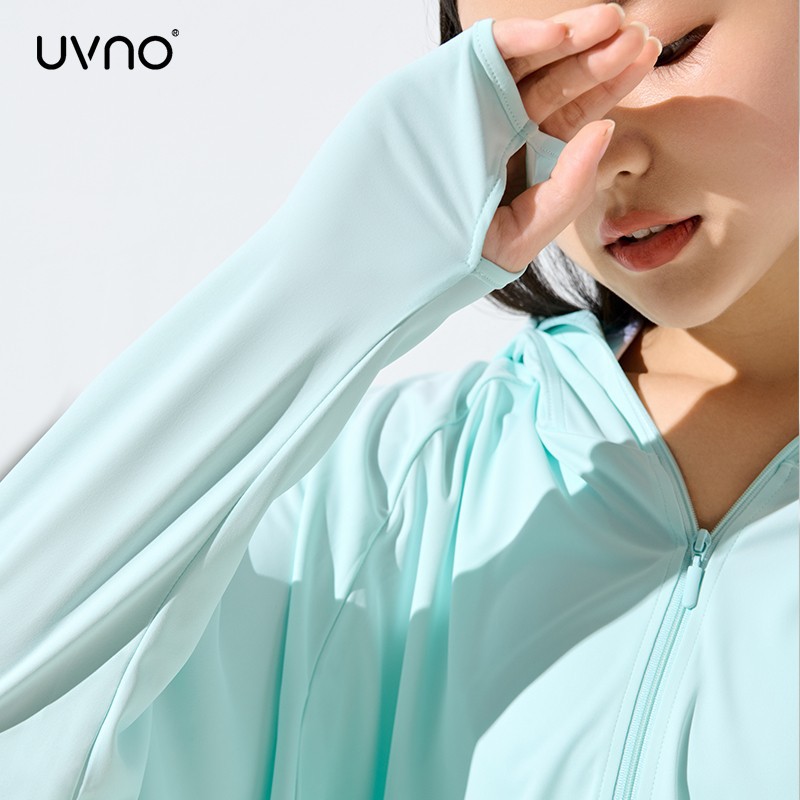 Uvno2024 nuevo estilo ropa de protección solar chal de mujer protección UV verano seda de hielo transpirable sección delgada casual con capucha