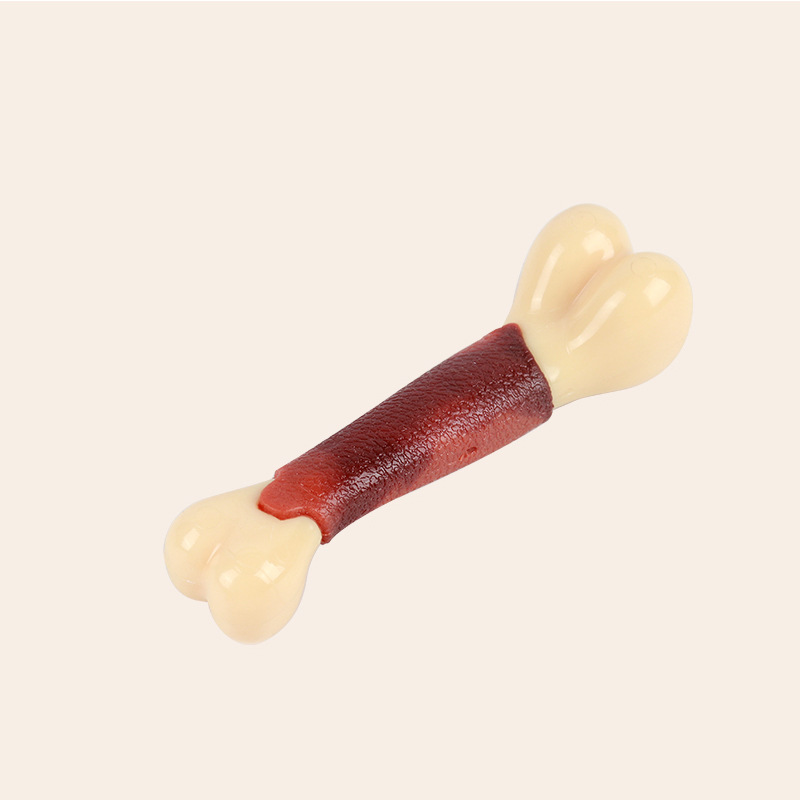 Nueva mascota molar juguete carne sabor grande perro hueso molar mordedura-resistente hueso palo en stock al por mayor