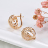 Fashionable golden earrings, jewelry, European style, pink gold, simple and elegant design, wholesale