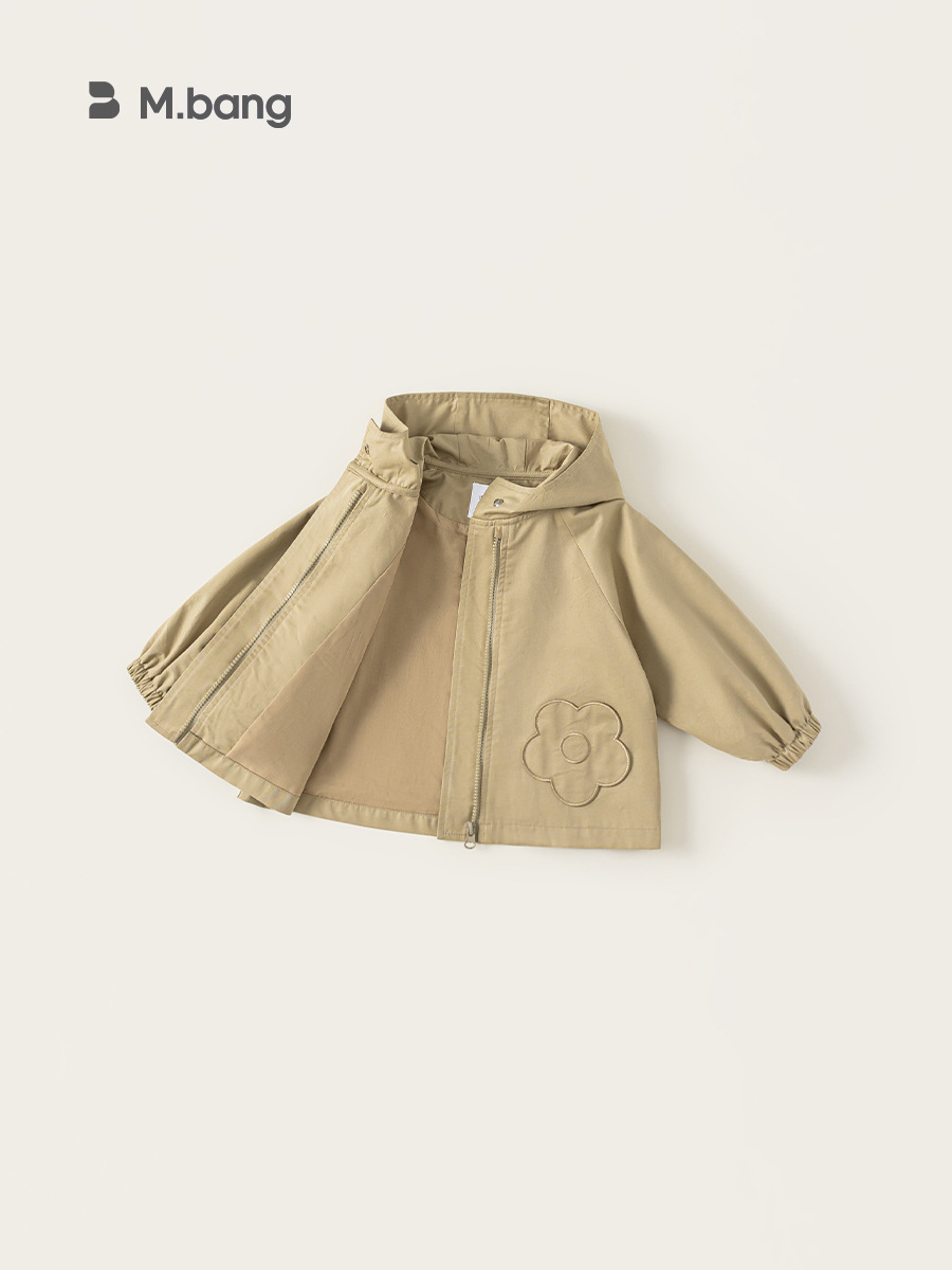 Ropa infantil de otoño nueva moda de manga larga para niños chaqueta suelta de niñas chaqueta con capuz de color sólido abrigo exterior