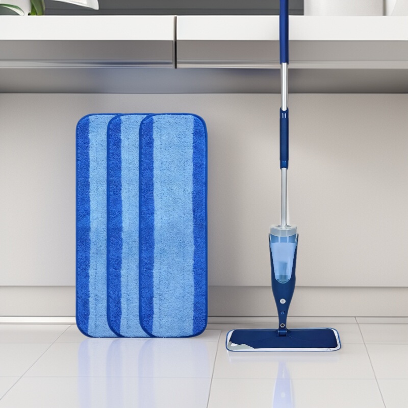 Suitable for Bona Spray Mop Replacement Cloth, Blue Wide Stripe Adhesive Mop Head