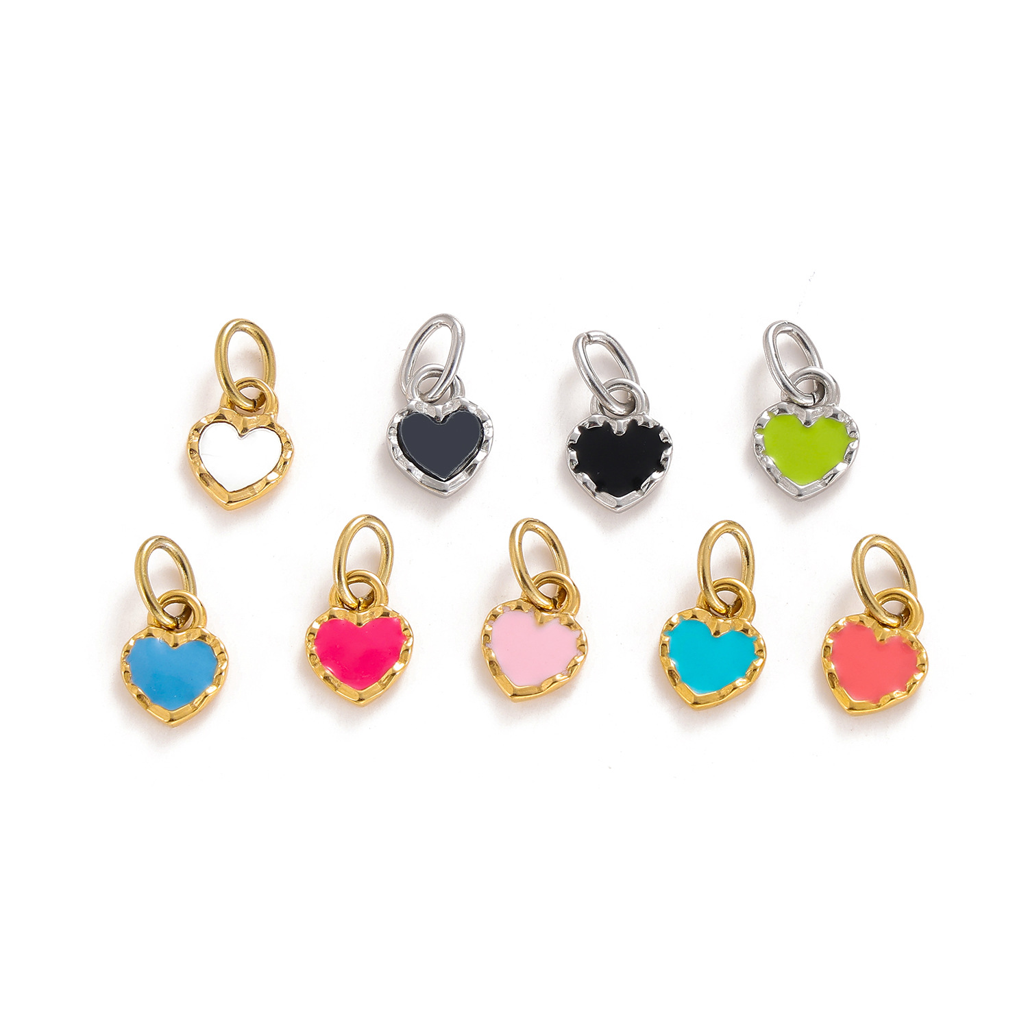 2g Weight Pendant Jewelry Making Type 8*10mm Jewelry Making Size DIY Jewelry Accessories Classification 1 Piece Quantity Titanium Steel Material Heart Shape Pattern Plating Design Simple Style Style 1 Piece 8*10mm Titanium Steel Heart Shape Pendant 无