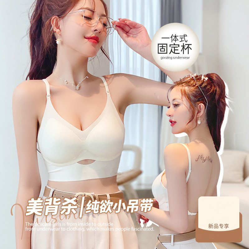 0060U-type belleza espalda camisola ropa interior sin costuras mujeres push up pequeño pecho Halter sexy Top colección sujetador de mama
