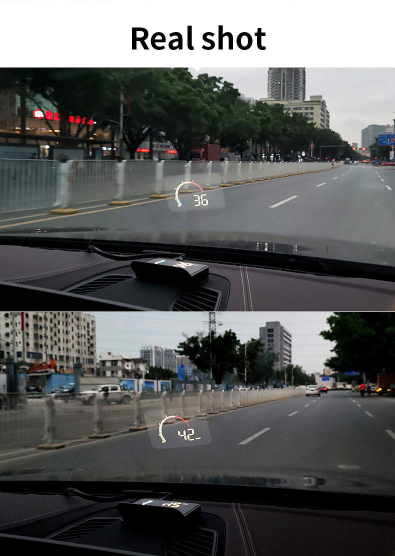 Hud Head-Up Display Obd Car Modification High-Definition Floating Projector with Built-In Sunshade Car Speedometer