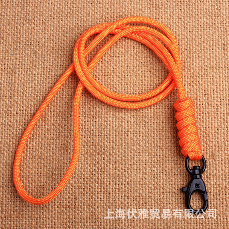 Z02 suministro de fábrica cuerda paraguas tejida hebilla de metal hebilla giratoria clave cuerda halter certificado tarjeta de fábrica cordón