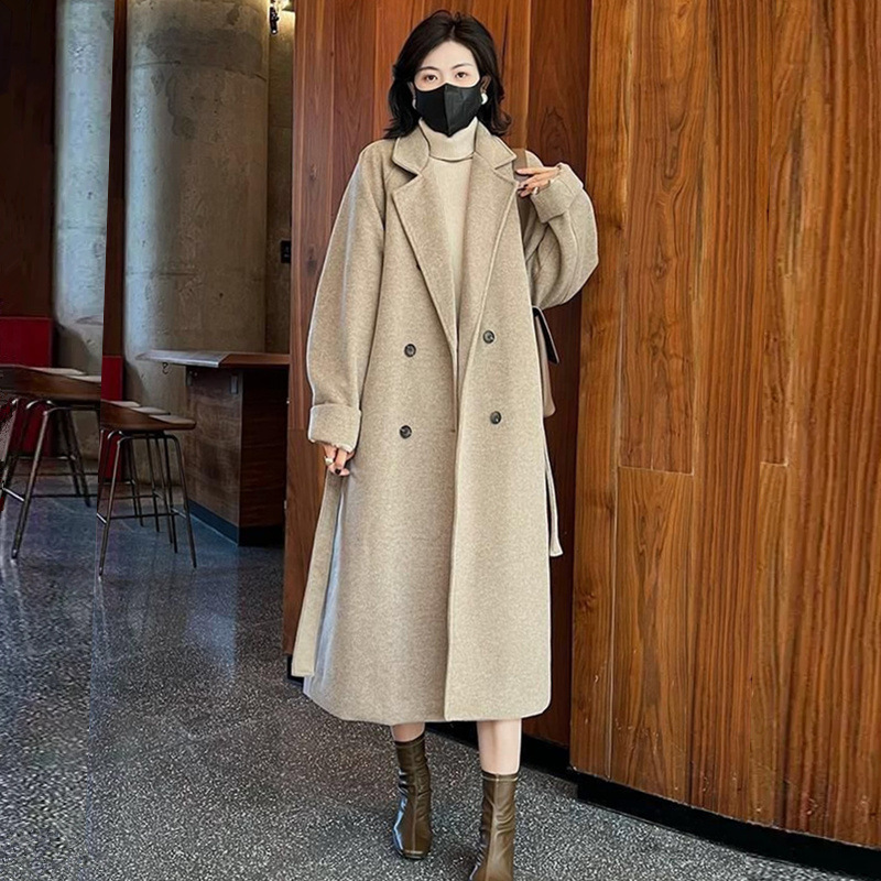 高级感毛呢外套女2025秋冬新品时尚洋气韩版宽松中长款加厚呢大衣