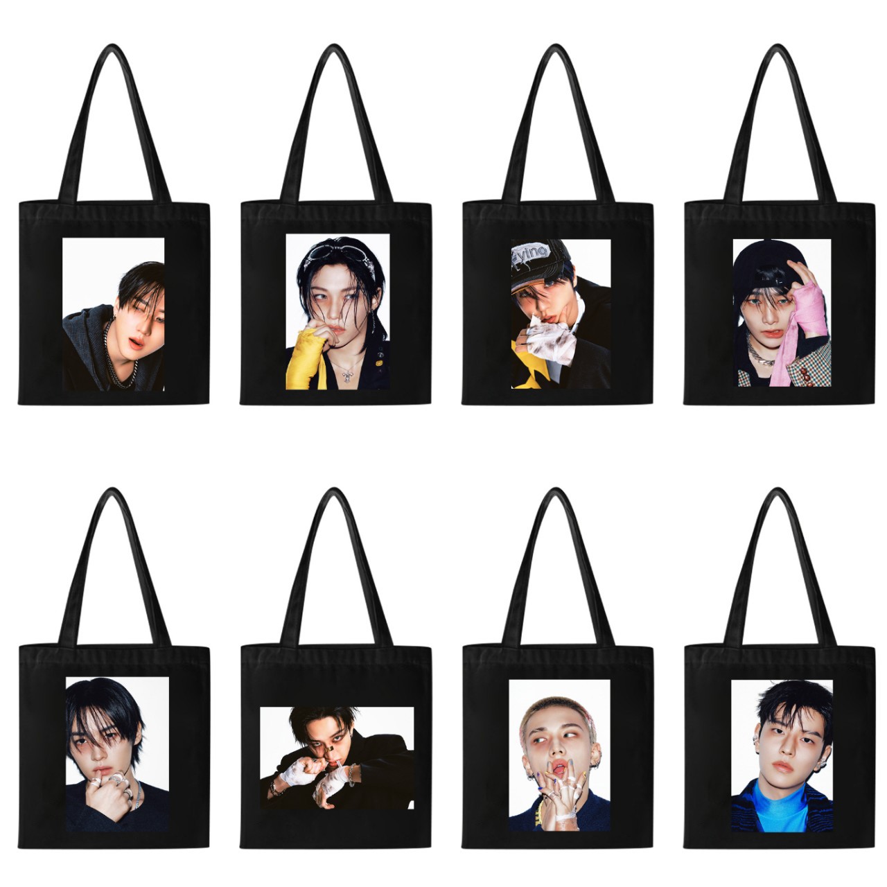 kpop straykids 4th帆布包KARM帆布袋单人照片印花棉布袋