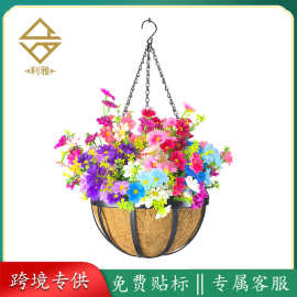 利雅铁链吊篮室内阳台悬挂式吊盆垂吊植物园艺装饰花篮花盆
