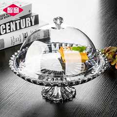 批發歐式玻璃果盤蛋糕盤水果盤點心盤家用帶蓋子乾果盤高腳創意加
