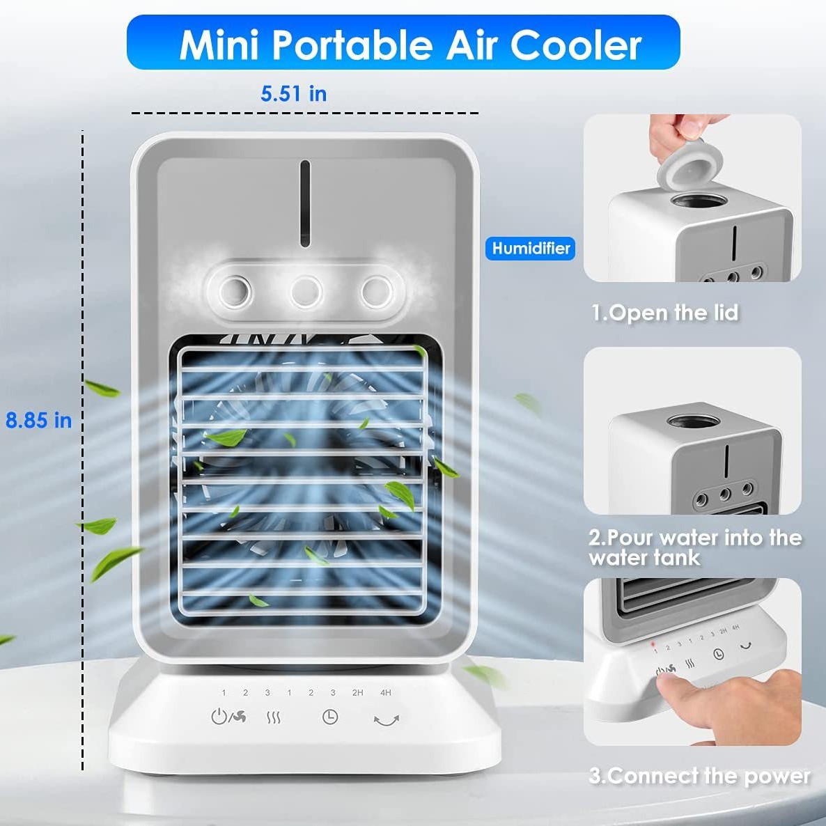 Desktop USB Mini Desktop Spray Humidification Cooling Fan Battery Air Cooler Home Office Appliance Air Conditioning Fan