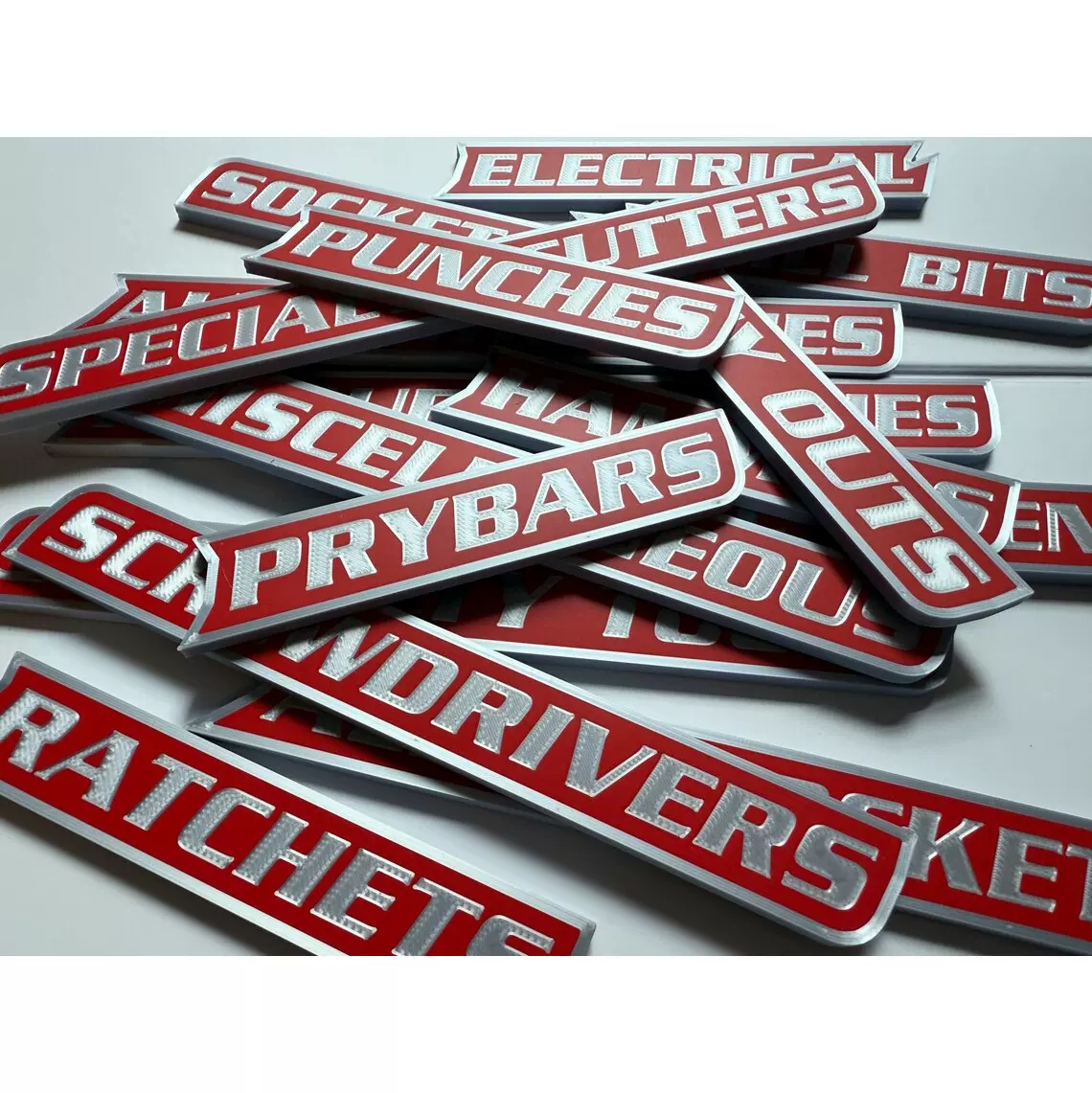 跨境Magnetic Toolbox Labels 磁性工具箱标签工具收纳磁贴徽章