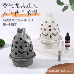 跨境爆款水泥镂空器型创意蜡烛香薰炉家用酒店桌面摆件小红书种草