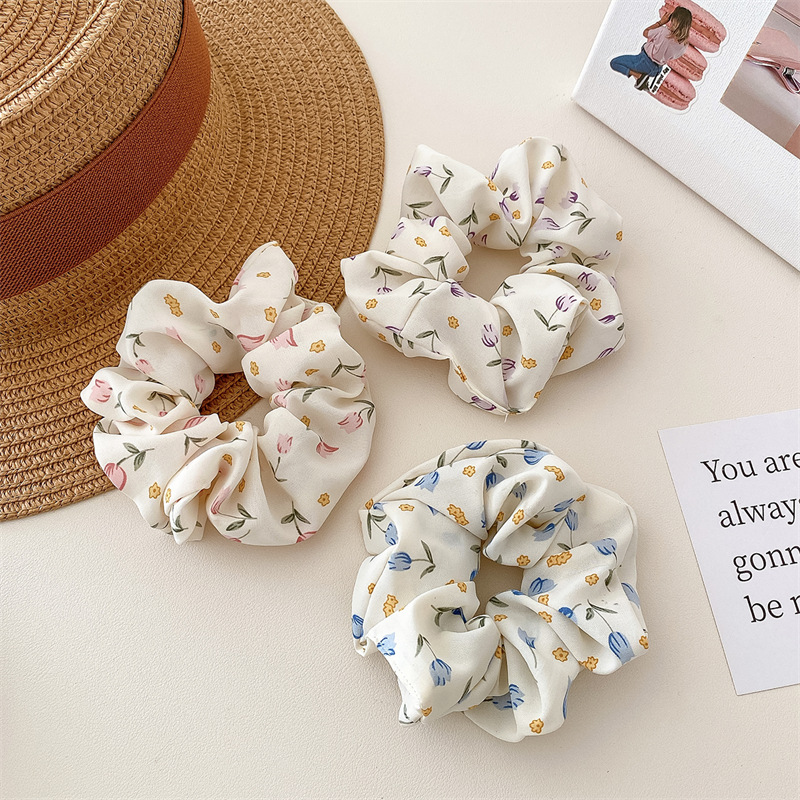 7g Weight Hair Tie Hair Accessories Type 1 Piece Quantity Daily, Street Occasion Cloth Material Flower, Horse Pattern Women's Gender Sweet Style Handmade, Handmade Craft Sweet Women's Flower Horse Cloth Handmade Hair Tie 4