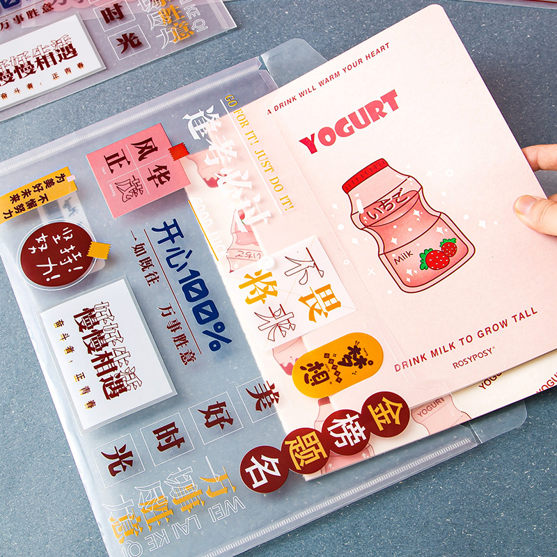 Bolsa de archivo A4 bolsa de archivo transparente con cremallera a prueba de agua estudiante sujeto clasificación prueba bolsa de almacenamiento de papel de gran capacidad