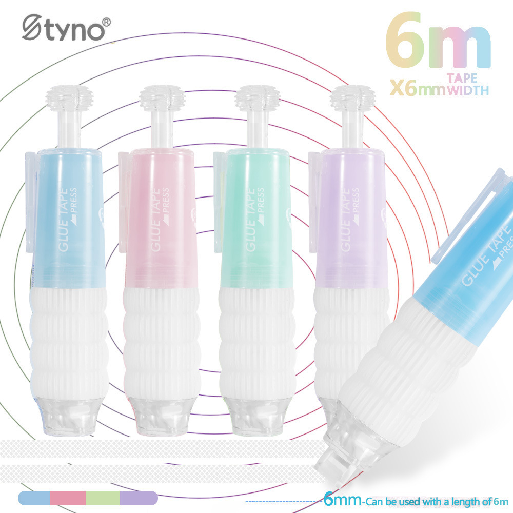 Alto valor de la cara de pulsar el punto de movimiento dispensador de pegamento para estudiantes pegados pegamento de doble cara cuentas de mano di dispensador de lápiz de pegamento cinta de punto al por mayor