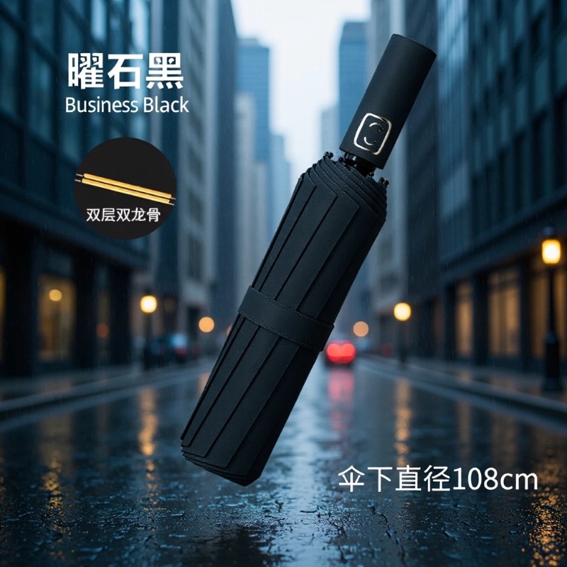 UPF50+防紫外线十二骨加固抗风全自动晴雨伞折叠伞