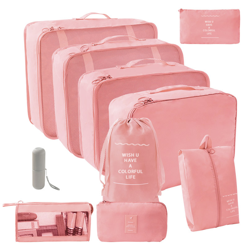 10 종 세트 [7 종 세트 + 트라이앵글 백 + 디지털 백 + 워시 컵] 핑크