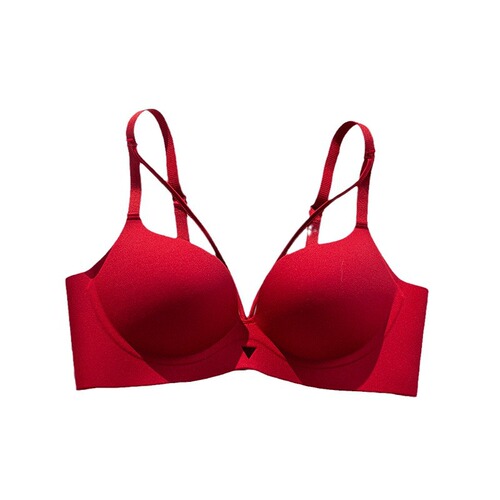 Lucky Red Underwear for Women, Small Cup Shaping, Seamless, Wire-Free, for Wedding Brides, Chinese New Year, No Breast Augmentation, Bra for the Year of the Dragon
