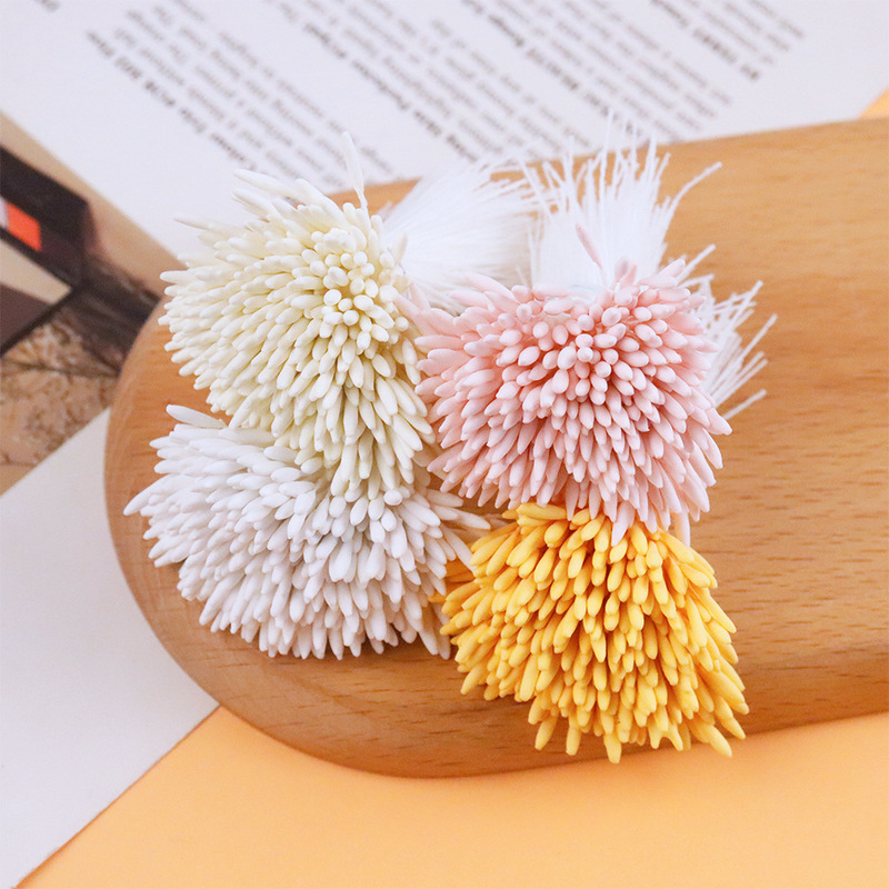 2mm Korean Style Matte Pointed Single-Headed Flower Heart Flower Hairpin Hair Accessories DIY Handmade Simulated Flower Wire Mesh Flower Material