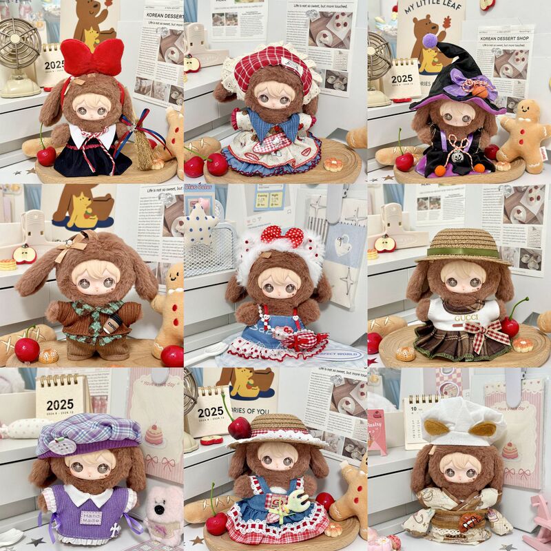 10cm Doll Clothes by Tian Xuning, Same Style as the Rabbit Sparkling Outfit, 10cm Cotton Plush Doll Dress-Up Original