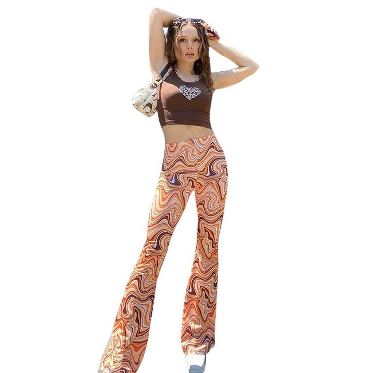 low-waist printed hip-lifting casual trousers wholesale clothing vendor Nihaostyles NSSWF69467