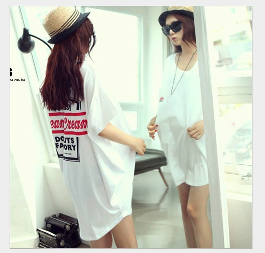 свободная длинная футболка с принтом