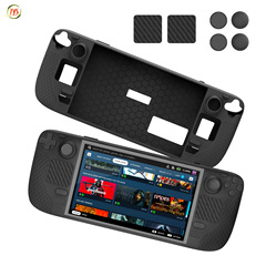 Steamdeckゲーム本体シリコンカバー滑り止め付きロッキングキャップ付きフィルムシールsd011保護セット
