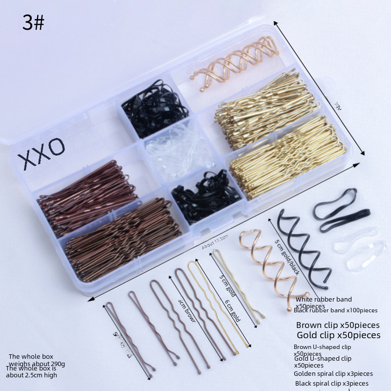 Nouvelle combinaison d'épingles à cheveux en boîte, ensemble de clips noirs en forme de U, ensemble d'épingles à cheveux, boîte entière, coiffure, vente en gros_voghion.com