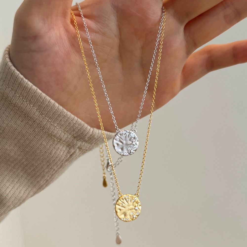 cable chain Chain Type Daily Occasion 925 Sterling Silver Zircon Cable Chain Plating Geometric Pendant Necklace