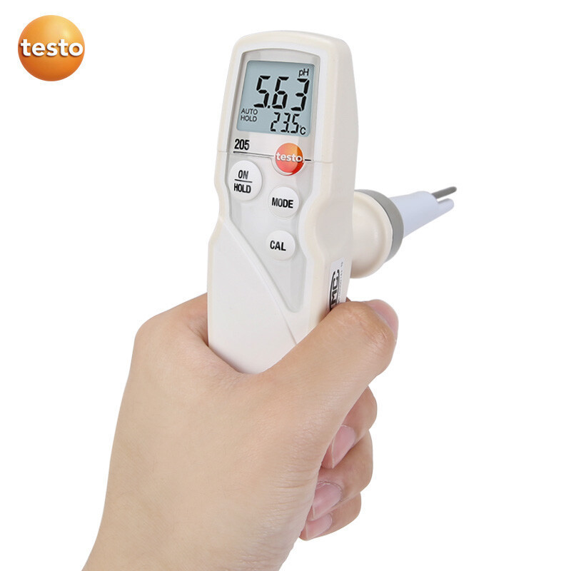 德图testo205PH计酸碱度计温度计自动温度补偿半固体PH测试仪 TES