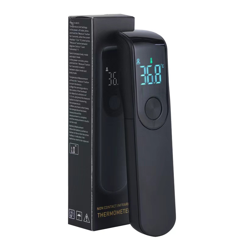 Termómetro de frente mini original de fábrica, termómetro electrónico infrarrojo sin contacto de mano, termómetro para bebés en chino/inglés/japonés
