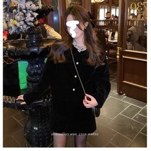 套装女2025冬季新款小香风外套钉珠花边上衣高腰显瘦半身裙潮代发