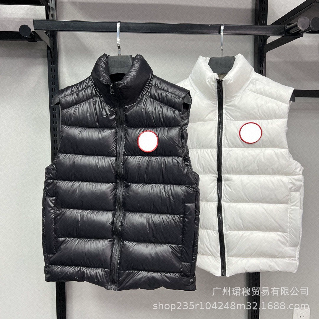 В наличии трансграничная осенне-зимняя большая уткообразная блестящая жилетка из хлопка для мужчин и женщин, ветрозащитный жилет, утолщенная куртка без рукавов.