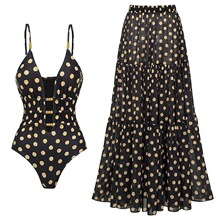 K 59461 Polka Dot Swimsuit Dress ����Ӿ�³�ȹ �羳ŷ��