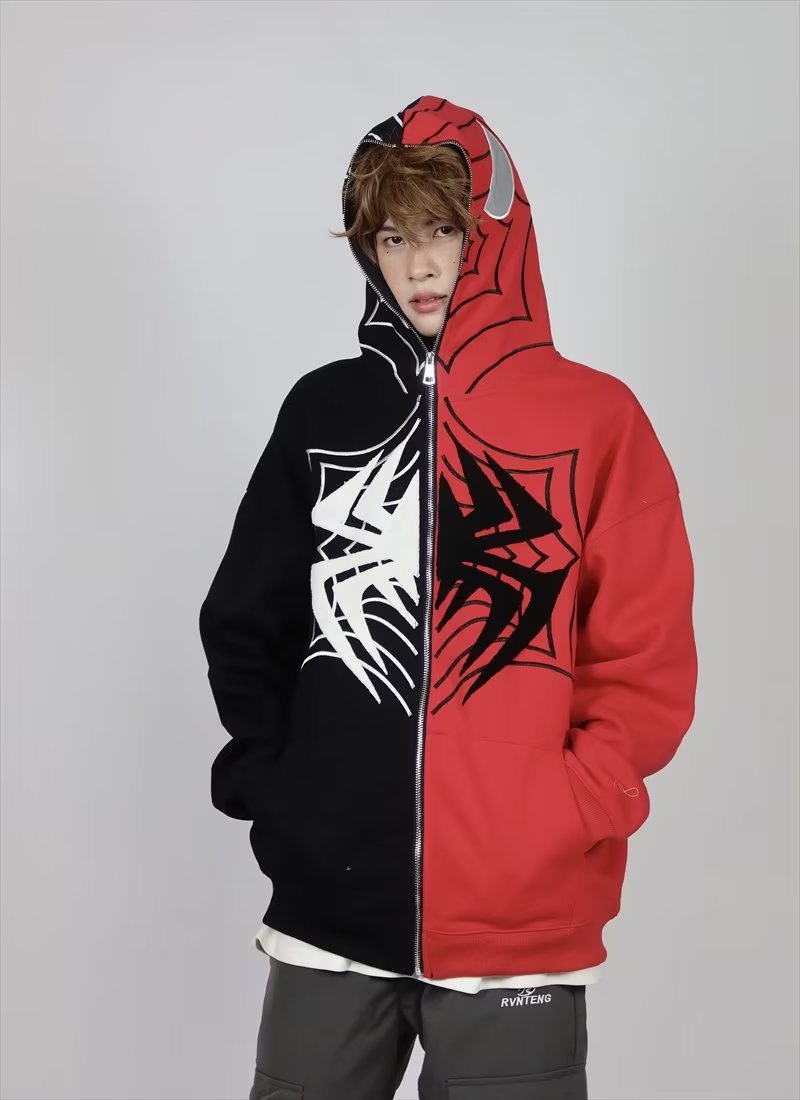Spider-man vest met rits voor heren en dames oversized_voghion.com