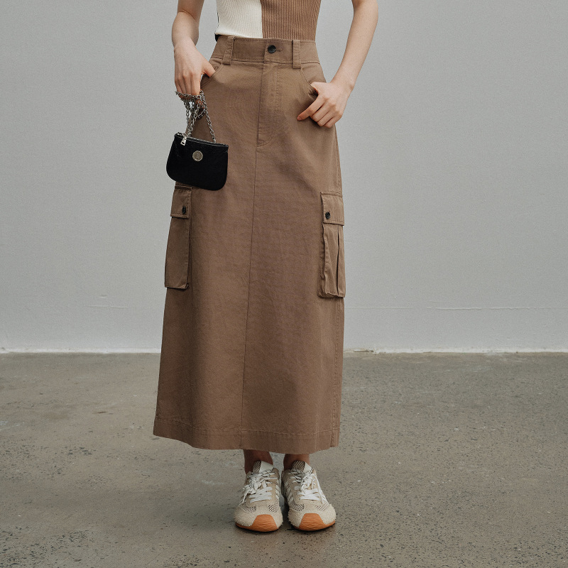 High-Waisted Workwear-Style Skirt for Women, Spring 2026, Mid-Length Straight A-Line Skirt, Versatile Retro Commuter Slimming Long Skirt