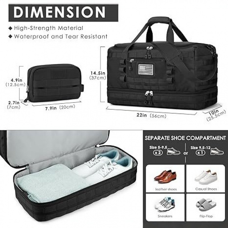 Bolsa de almacenamiento de camuflaje de gran capacidad mochila diagonal portátil al aire libre 600D bolso deportivo Oxford 106L