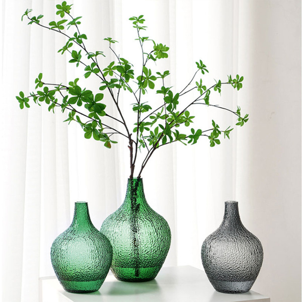 European Simple Belly Belly Glass Vase Snow Willow Silver Willow…