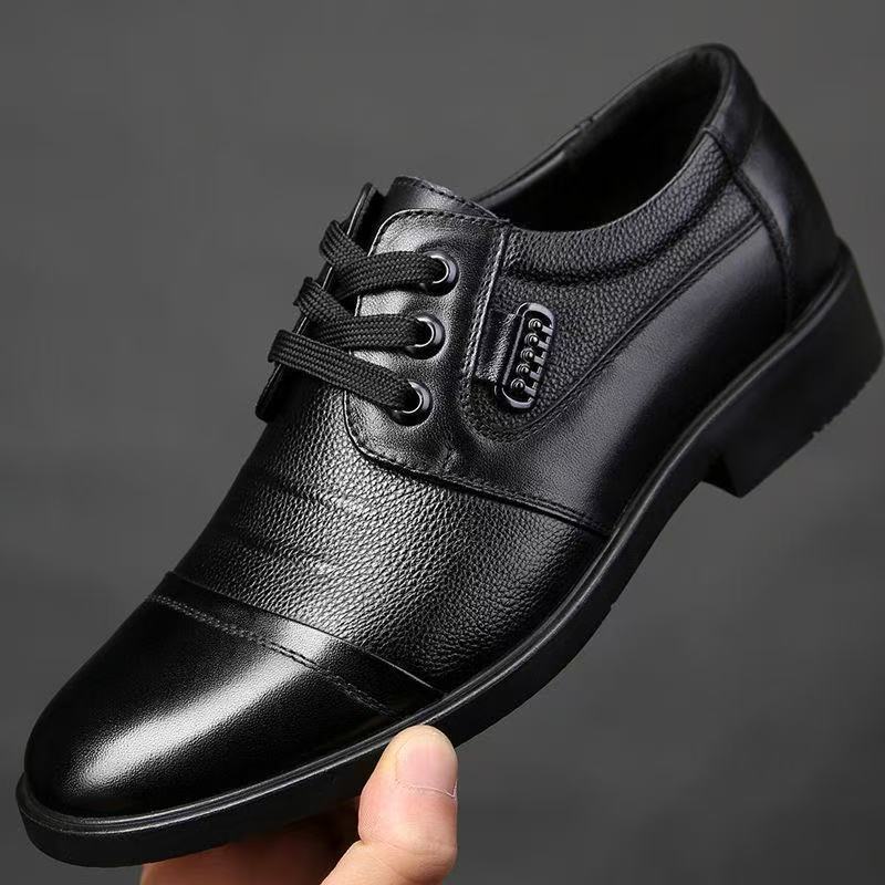 2025 New Winter Leather Shoes Trendy Versatile British Style Casual Shoes Business Soft-Soled Leather Slip-On Shoes for Men