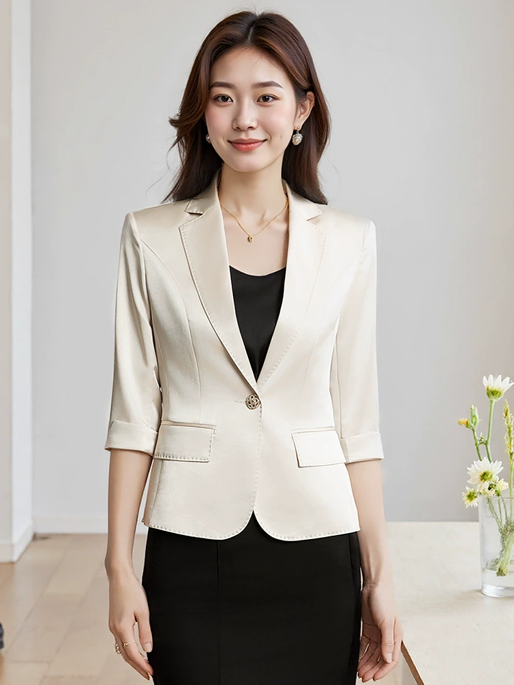 Spring classic suit jacket for work, high-quality style, slim fit