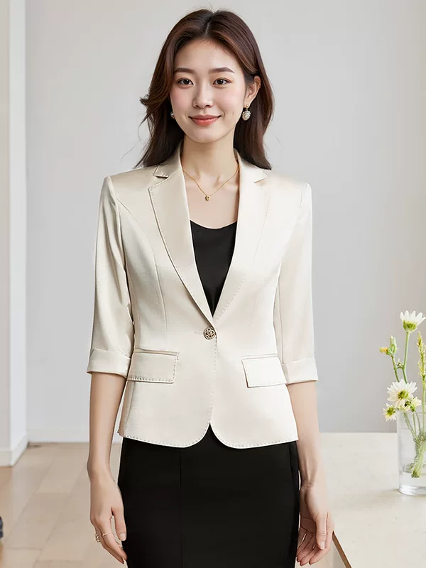 Spring classic suit jacket for work, high-quality style, slim fit