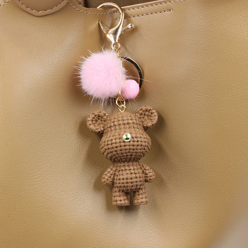 KOOROL Water Fox Resin Famous Yarn Bear Keychain Pendant Violent Bear Bell Rabbit Bag Charm