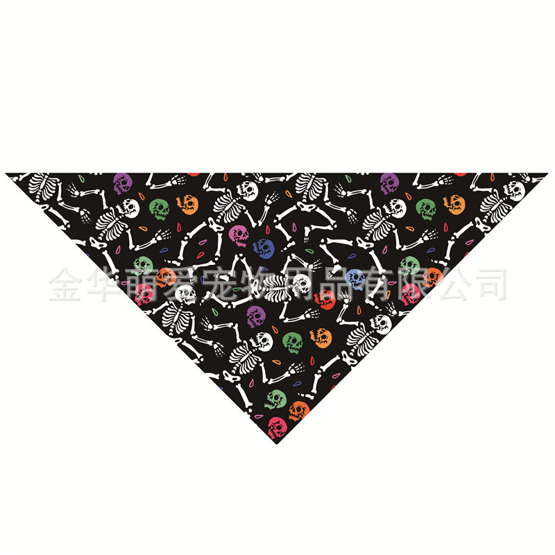 Venta directa de fábrica nueva toalla de saliva para mascotas de Halloween toalla triangular para mascotas babero para perros toalla de saliva para perros puede hacer pedidos