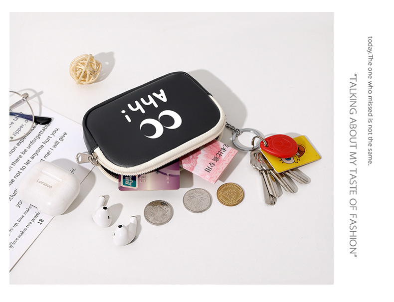 41g Weight Cloth Lining Material Zipper Closure Type Coin Purse Bags Type Unisex Vocabulary Words/Name Eye Pu Leather Zipper Coin Purses