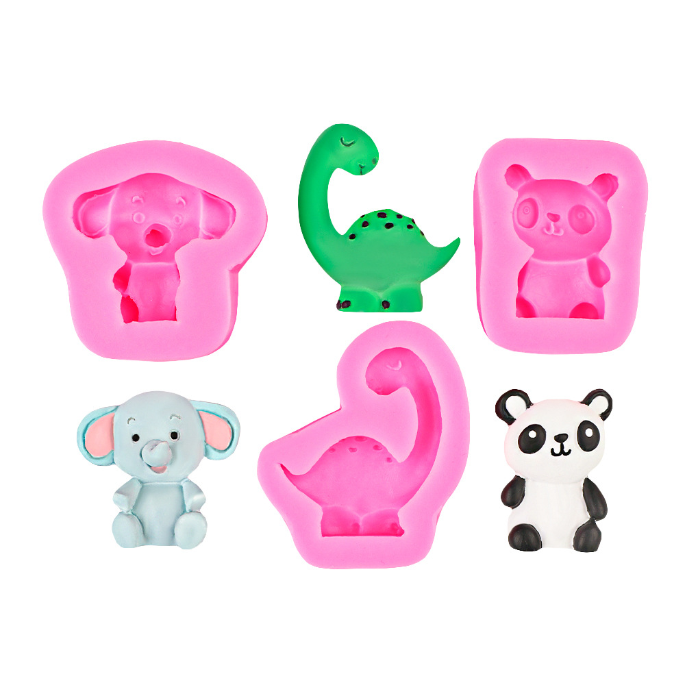 Cute Animal Theme Jirafa Fox Molde de silicona Diy Lion Chocolate Cake Adornos Molde de silicona