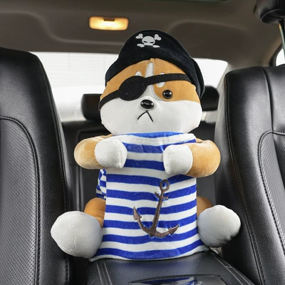 Car tissue box/set | Middle Car Tissue Pumping - pirate-puppy-with-storage-bucket-dual-use-model